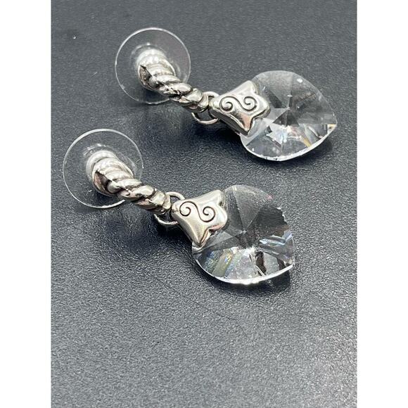 Brighton Silver Tone Crystal Heart
Dangle Earrings w/ Tin - Picture 12 of 14